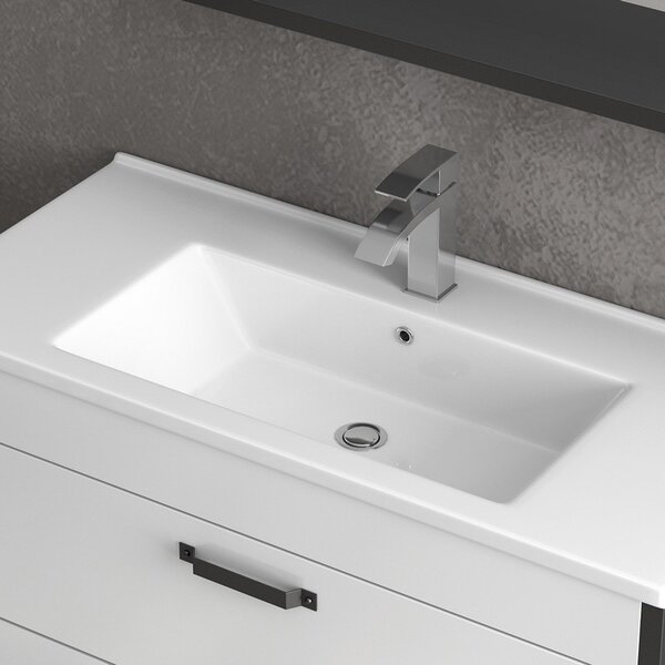 Mobile bagno 100cm con struttura metallica nera IKOS-100 - KAMALU