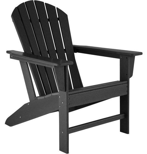 Tectake 403790 sedia da giardino dal design adirondack - nero