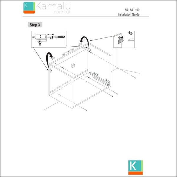 Mobile bagno con struttura metallica nera 85cm IKOS-85 - KAMALU