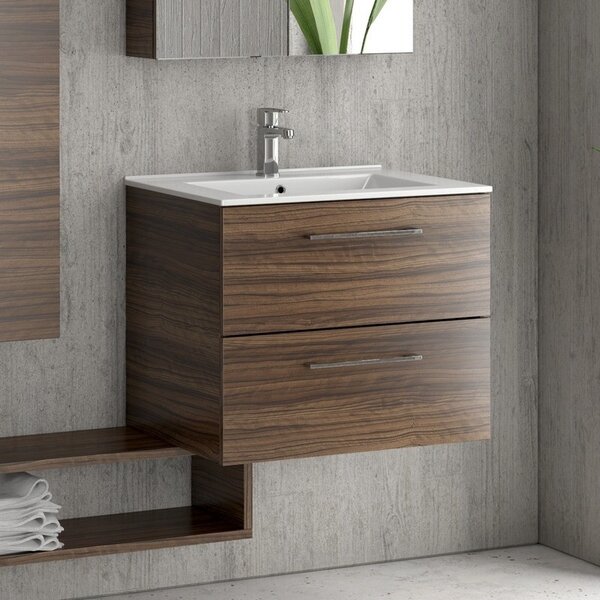 Kamalu composizione mobile lavabo 60, colonna specchio e pensile el-60a