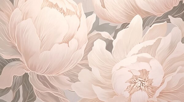 Carta da parati Delicate peonie, Carta da parati Floreale, Carta da parati Rose, w03273 : Uwalls.it