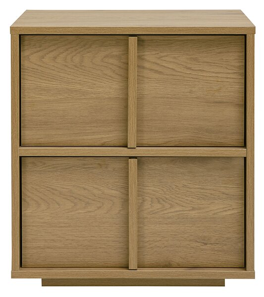 Comodino a 2 cassetti finitura legno chiaro rovere LOTHAIRE