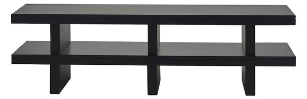 Mobile TV in legno massiccio nero L145 cm NALO