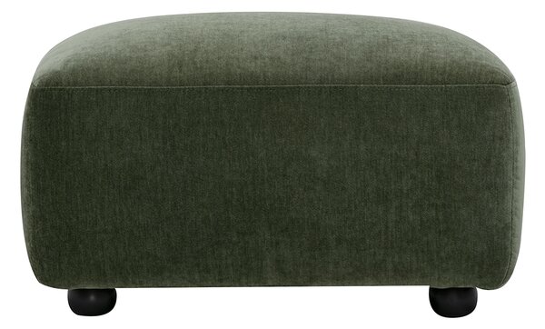 Pouf poggiapiedi in tessuto effetto velluto verde kaki JOYA