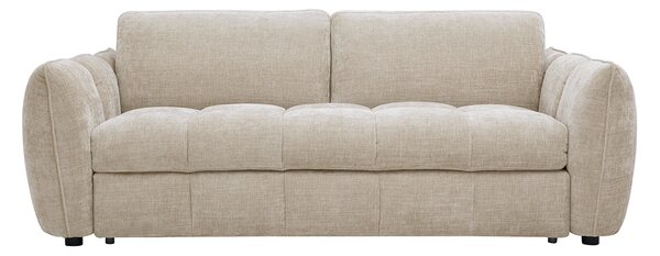 Divano letto design 3 posti in tessuto effetto velluto testurizzato tortora WONDER