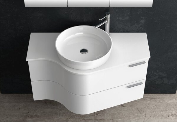 Kamalu composizione bagno sospesa 100cm: mobile ultramoderno e specchio contenitore form-100b