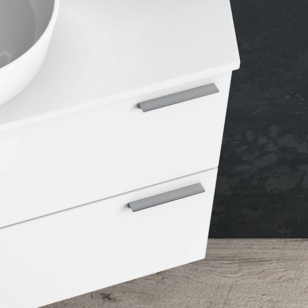 Kamalu composizione bagno sospesa 100cm: mobile ultramoderno e specchio contenitore form-100b