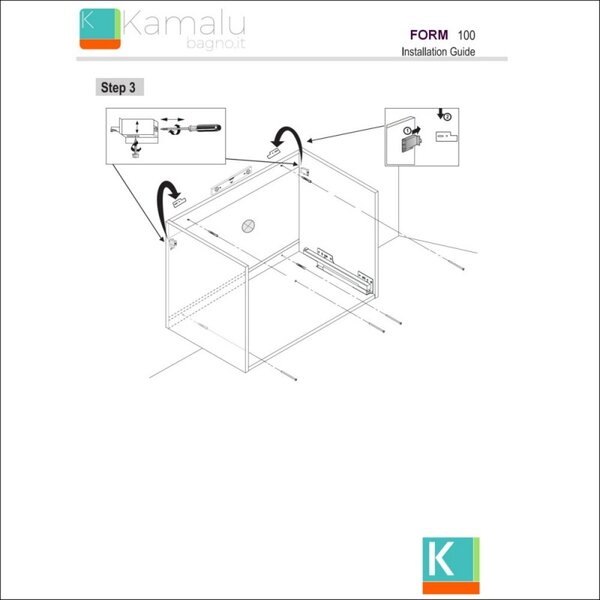 Mobile bagno sospeso 100cm design ultramoderno FORM-100 - KAMALU