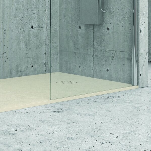 KAMALU - Piatto doccia 100x80 effetto pietra colore avorio crema