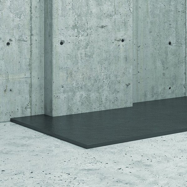 KAMALU - Piatto doccia 80x80 effetto pietra colore ardesia antracite