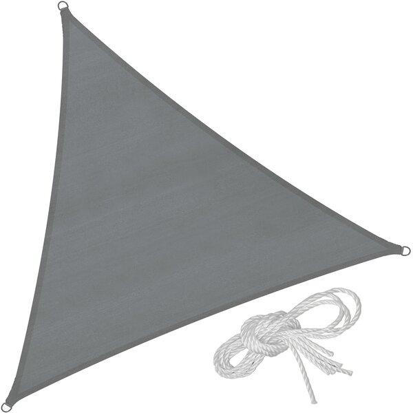 Tectake 403889 vela ombreggiante triangolare in polietilene, grigio - 300 x 300 x 300 cm