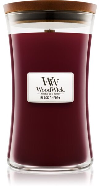 Woodwick Black Cherry candela profumata con stoppino in legno 609.5 g