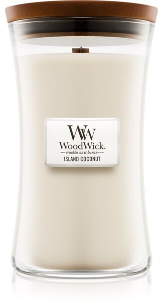 Woodwick Island Coconut candela profumata con stoppino in legno 609.5 g