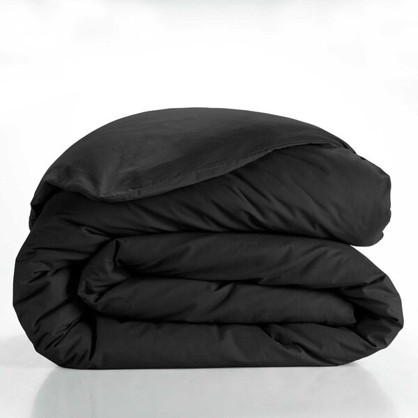 Copripiumino nero in cotone per letto matrimoniale/per letto esteso 240x220 cm Lina – douceur d'intérieur