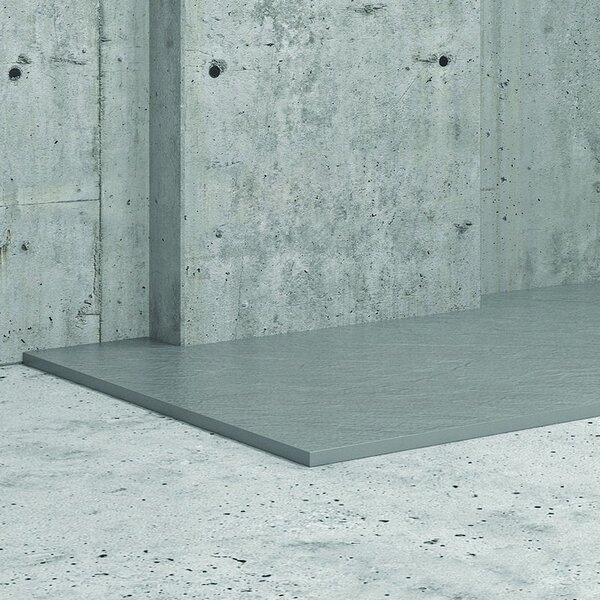 KAMALU - Piatto doccia 100x80 effetto pietra grigio cemento
