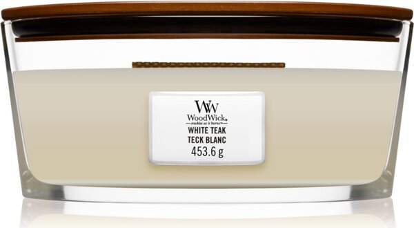 Woodwick White Teak candela profumata con stoppino in legno (hearthwick) 453.6 g