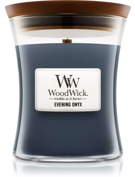 Woodwick Evening Onyx candela profumata con stoppino in legno 284 g