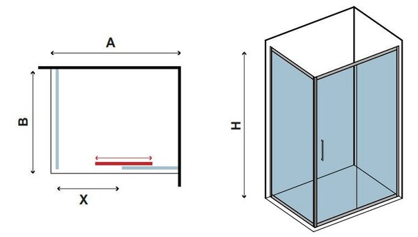 Kamalu box doccia 70x100 apertura scorrevole vetro anticalcare kf5000s