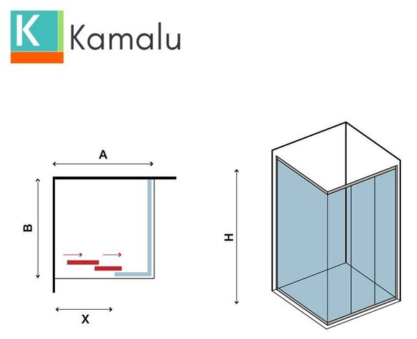 Cabina doccia 110X80 apertura scorrimento KP3000S - KAMALU