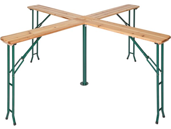 Tectake 401825 tavolo da bar, quattro piani di appoggio 241 x 241 x 103 cm - marrone