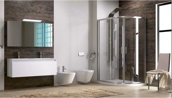 Kamalu box doccia stondato 100x80cm vetro trasparente kam-k270
