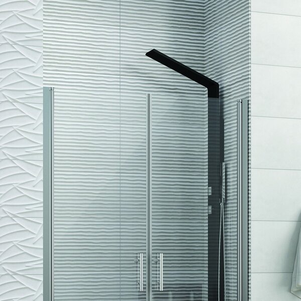 Kamalu nicchia doccia due battenti 80-85cm finitura cromo | ks2800 saloon