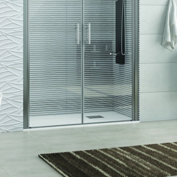 Kamalu nicchia doccia due battenti 80-85cm finitura cromo | ks2800 saloon
