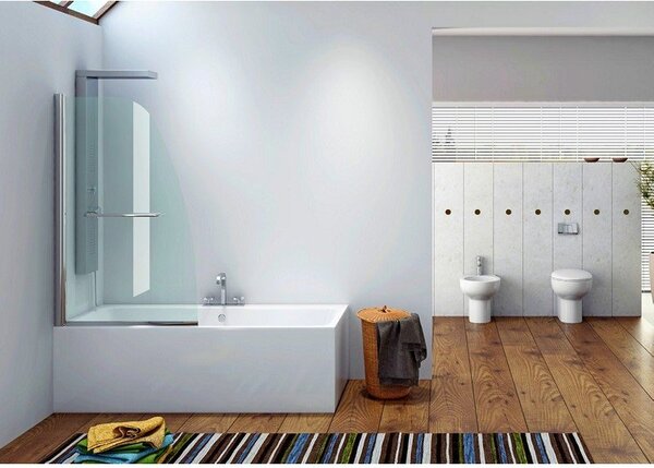 KAMALU - Parete vasca 85cm girevole altezza 140cm | KV10