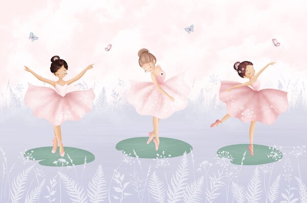 Carta da parati Paesaggio con ballerine danzanti, Carta da parati per Bambini, w03168 : Uwalls.it