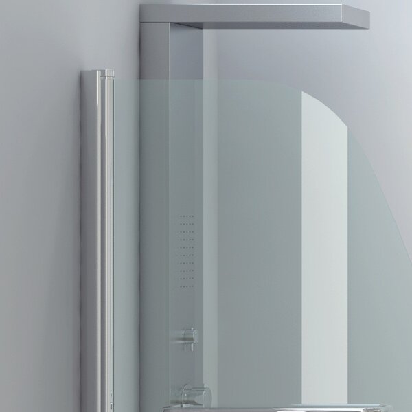 KAMALU - Parete vasca 85cm girevole altezza 140cm | KV10