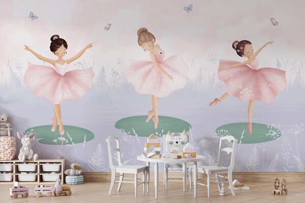 Carta da parati Paesaggio con ballerine danzanti, Carta da parati per Bambini, w03168 : Uwalls.it
