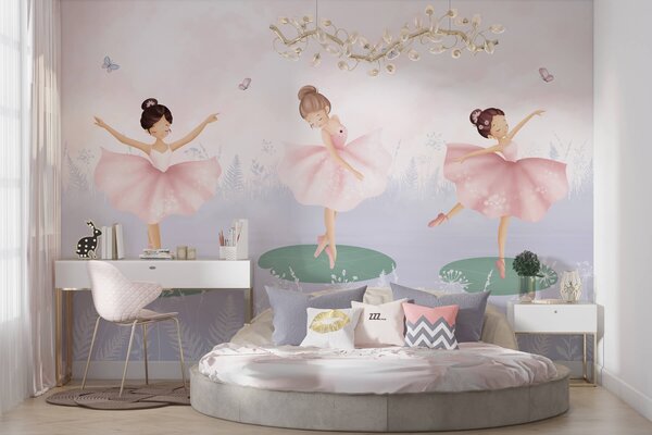 Carta da parati Paesaggio con ballerine danzanti, Carta da parati per Bambini, w03168 : Uwalls.it