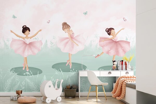 Carta da parati Paesaggio con ballerine danzanti, Carta da parati per Bambini, w03168v2 : Uwalls.it