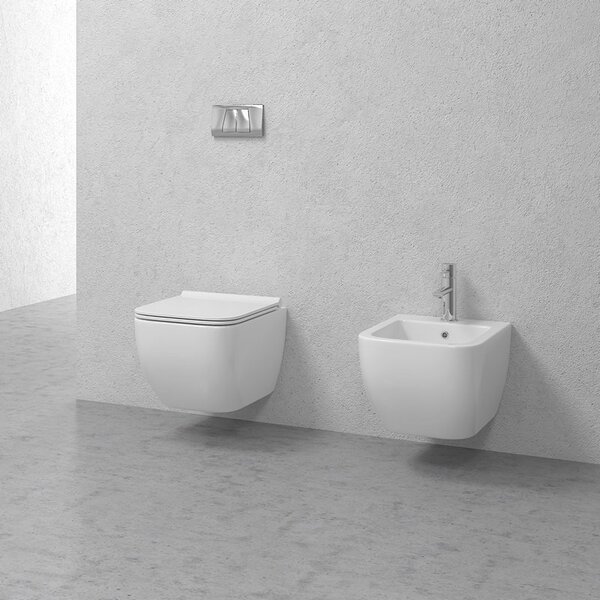 Kamalu sanitari sospesi senza brida wc e bidet modello marie-s