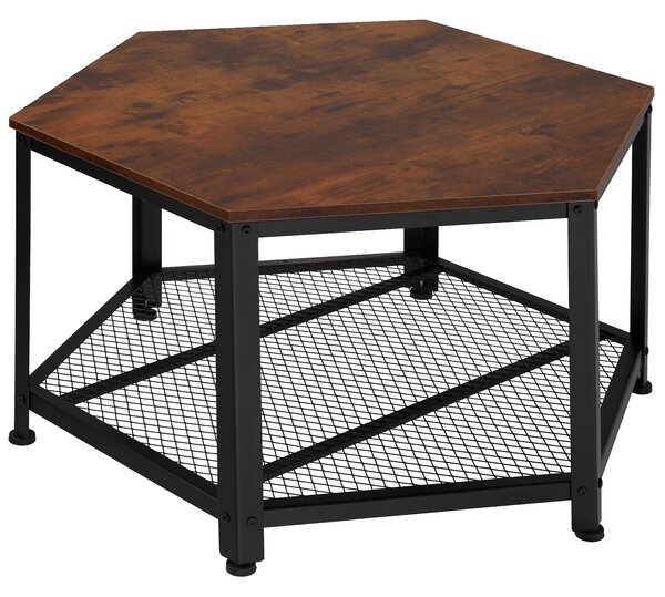 Tectake 404225 tavolino da salotto norwich 86,5 x 75 x 46,5 cm - legno industriale scuro, rustico