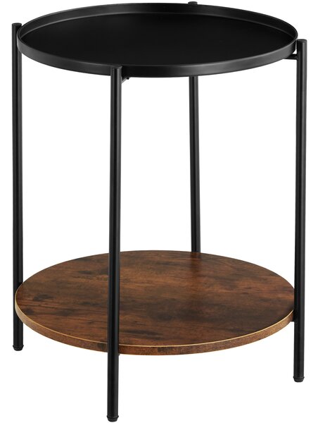 Tectake 404259 tavolino sunderland 45,5 x 54,5 cm - legno industriale scuro, rustico