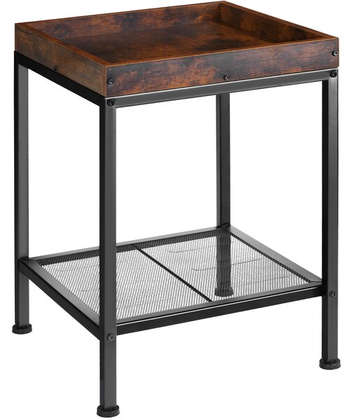 Tectake 404265 tavolino rochester 41,5 x 41 x 56 cm - legno industriale scuro, rustico