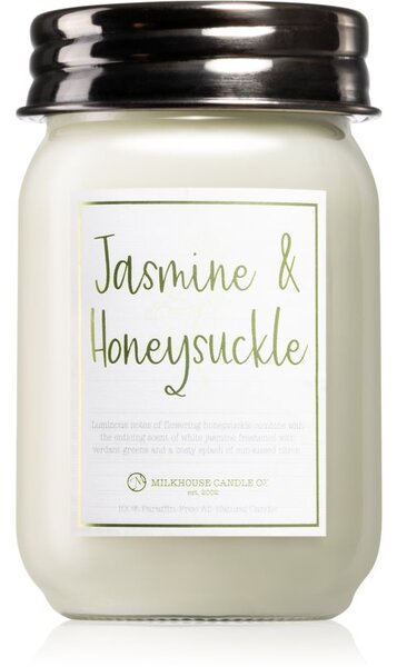 Milkhouse Candle Co. Farmhouse Jasmine & Honesuckle candela profumata Mason Jar 369 g