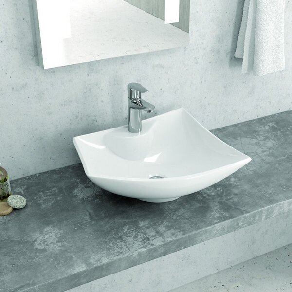 Lavabo bagno da appoggio moderno modello Litos-149 - KAMALU