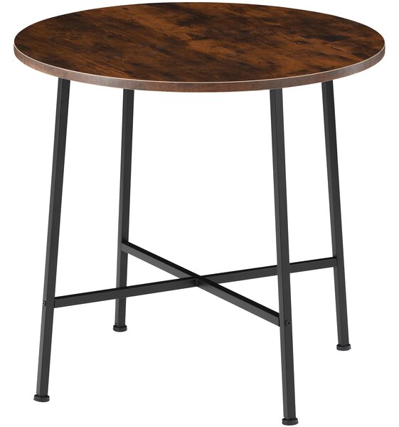 Tectake 404336 tavolo da pranzo ennis 80 x 76 cm - legno industriale scuro, rustico