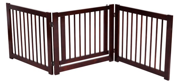Costway Cancello per cani pieghevole 3 pezzi Cancelletto di sicurezza per animali domestici 206x61x1,8cm