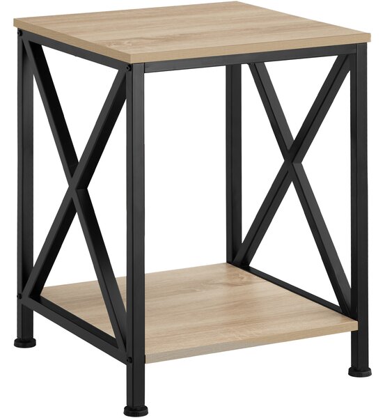 Tectake 404359 tavolino carlton 40,5 x 40,5 x 52,5 cm - industriale legno chiaro, rovere sonoma