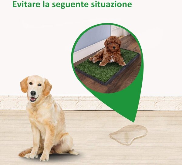 Costway Lettiera per cani WC con erba Tappetino toilette per cuccioli 51x76cm Verde