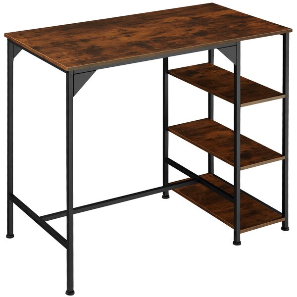 Tectake 404354 tavolo da bar cannock 109 x 60 x 100 cm - legno industriale scuro, rustico