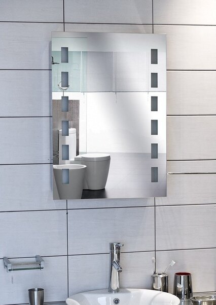 Specchio contenitore bagno 70x50 LED doppio nascosto KAM-1394 - KAMALU