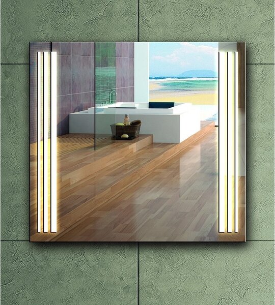 Specchio bagno 75x75 illuminazione led nascosta modello KAM-1391 - KAMALU