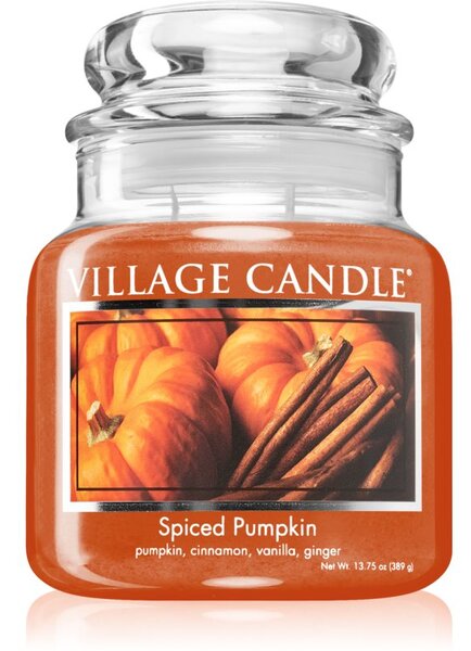 Village Candle Spiced Pumpkin candela profumata (Glass Lid) 389 g