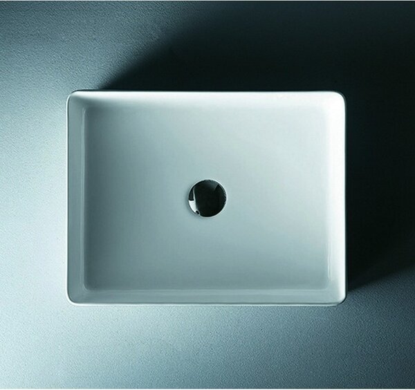 Kamalu lavabo bagno appoggio 47cm design moderno ceramica modello litos-0003