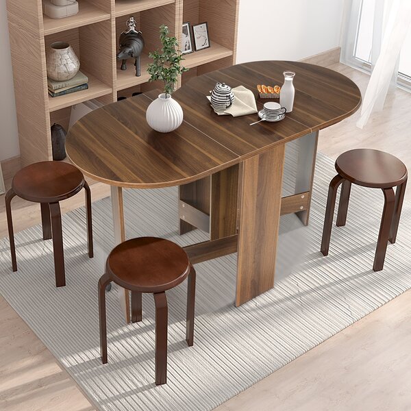 Costway Tavolo pieghevole da pranzo in legno Tavolo multiuso da lavoro 163x80x75cm