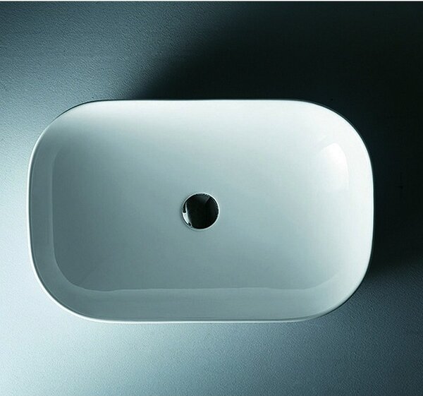 Lavabo da appoggio 60cm linee arrotondate Litos-0013 - KAMALU